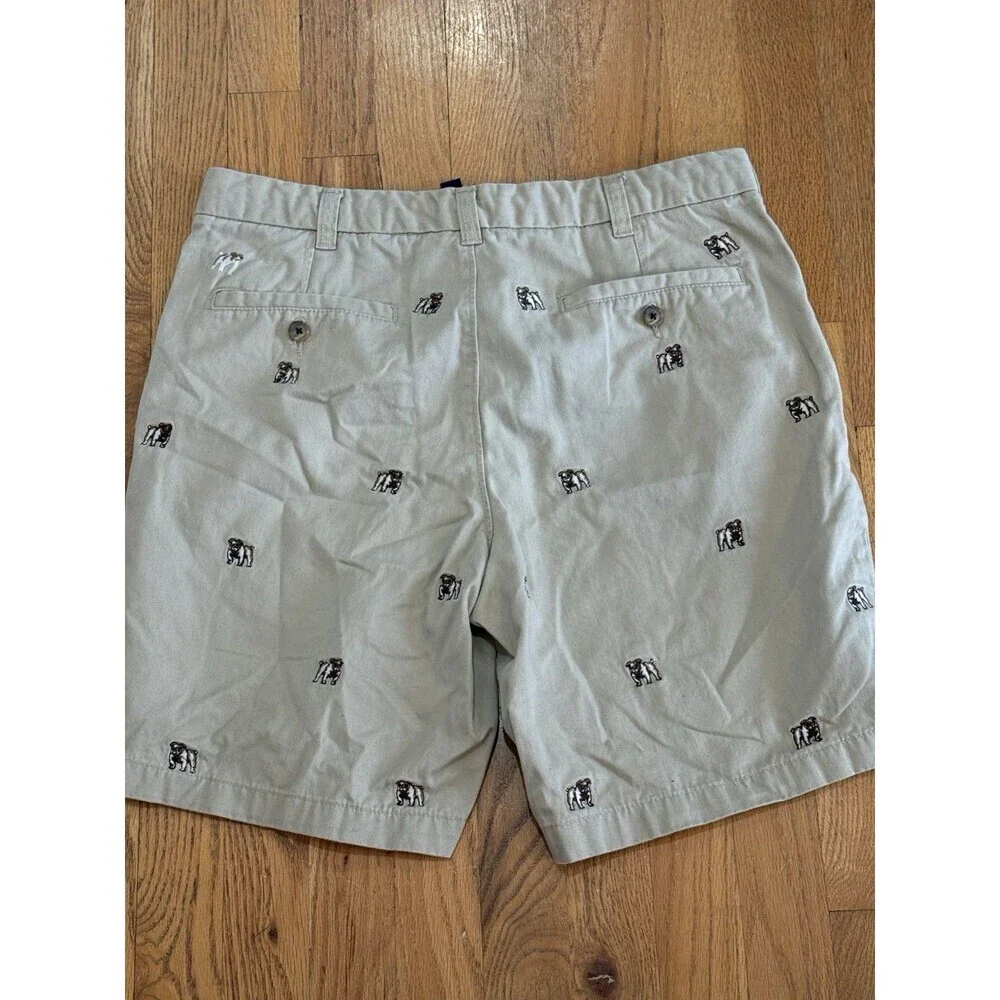 Club Room men's All Over BULLDOG shorts sz 33 cotton Khaki